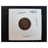 1863 Indian Head Penny Civil War Era