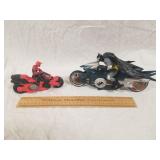 Batman And Spiderman Toy Motorcycles 1 Lot