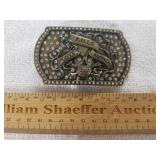 Love Kills Slowly Skull Head Belt Buckle