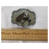 Embossed Grizzly Bear Belt Buckle