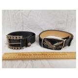 2 Belts w/ Buckles 1 Belt Leather Dry Rotted
