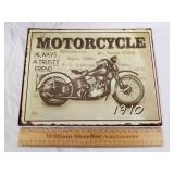 Tin Motorcycle Modern Sign 9 & 1/4 X 12 & 1/2"