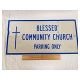 Metal Church Parking Sign 12 X 24