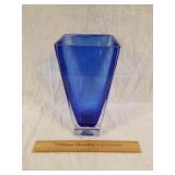 Cobalt Blue Glass Vase 11 & 1/2" High