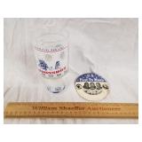 First Man On The Moon Button & Rocket Glass 1 Lot