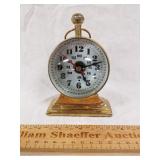 Vintage Brass Magnified Clock & Compass
