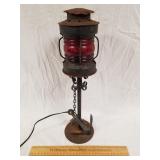 Metal Nautical Red Globe Lamp