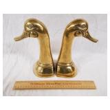 Brass Duck Head Bookends 1 Lot 9" H