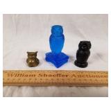 3 Owls, 2 Metal, 1 Glass 1 Lot