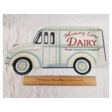 Metal Milk Truck Sign Modern 9 X 18"