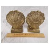 Brass Shell Bookends 1 Lot 7" H
