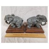 Pair Cast Iron Elephants 6" H 1 Lot