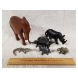 Assorted Lot Of Metal & Wood Animals