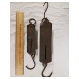 2 Vintage Brass Scales 1 Lot