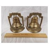 Vintage Brass Liberty Bell Bookends 5 & 3/4"