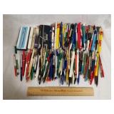 Hundreds Of Vintage Advertising Pens 1 Lot