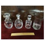Glass Decanters & Ice Jar 1 Lot