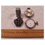 2 Pocket Watches & 1 Wristwatch 1 Lot