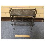 Vintage Marble Top Magazine Rack 17" L