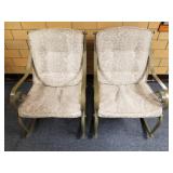 Rocking Metal Patio Chairs w/ Cushions 1 Lot