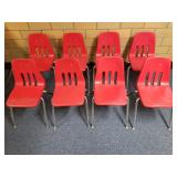8 Plastic Childrens Chairs 27" H 1 Lot