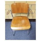 Vintage Wood & Metal Armchair 30" H