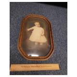 Vintage Framed Baby Picture Bubble Glass