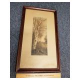 Vintage Print Birch Road Signed Fred Thompson