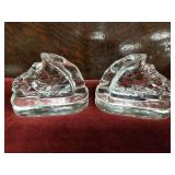 Glass Horse Book End Holders