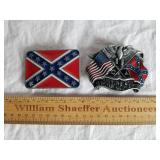 2 Confederate Belt Buckles