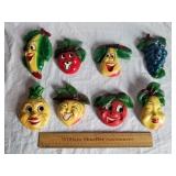 Vintage Chalkware Fruit Wall Art