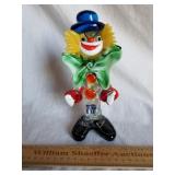 Murano Italy Glass Clown 8" H