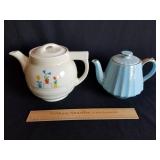 2 Vintage Tea Pots 1 Lid Chipped