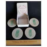Indiana Limestone Pineapple Coaster Set