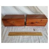 2 Cedar Wood Trinket Boxes 1 Lane