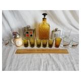 Shot Glasses, Decanter & Flasks 1 Lot