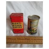 Vintage Tin Banks 34 Worlds Fair 8 O Clock Coffee