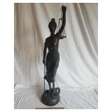 Vintage Metal Lady Justice Statue 47" H