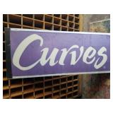 Curves Plastic Advertising Sign 20 x 49"
