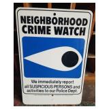 Neighborhood Crime Watch Metal Sign 12 x 18"