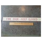 Fire Door Keep Closed Plastic Sign 2 x 20"