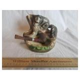 Vintage Squirrel Ashtray w/ Tobacco Pipe