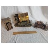 Metal Decor & Music Box Outhouse 1  Lot