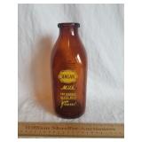 Hagan Amber Glass Milk Bottle