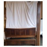 Mid Century Walnut Bed 55" W