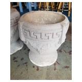 Cement Planter Chipped 17" H