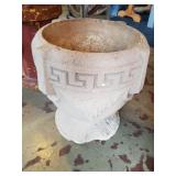 Cement Planter Chipped 17" H