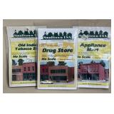 Small Town USA City Building Lot of Three Kits