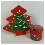 Christmas Tree Platter & Jam Jar