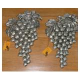 HUGE Pair Bruce Fox Aluminum Grape Plaques